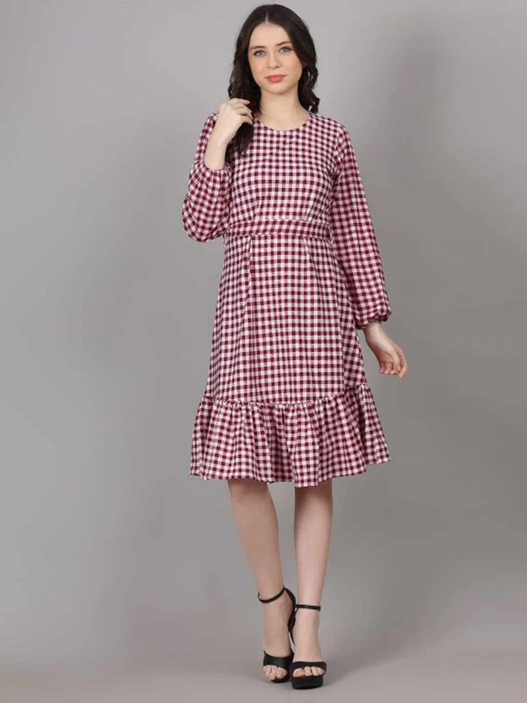 

MAIYEE Checked Dress, Purple