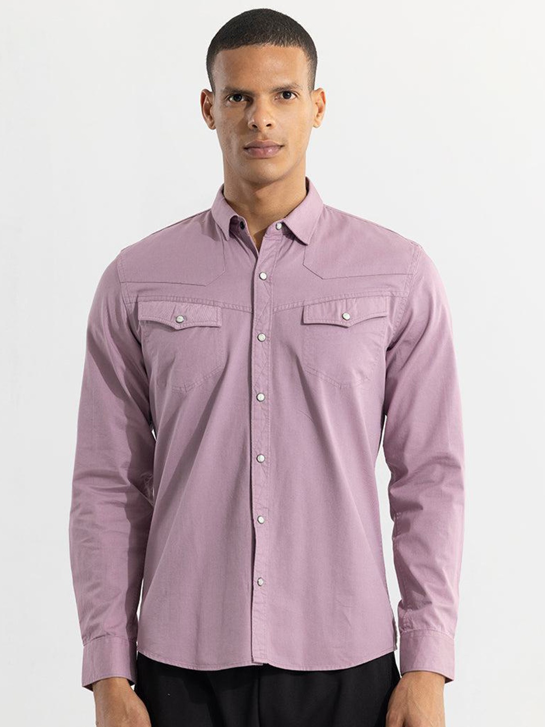 

Snitch Pink Classic Slim Fit Pure Cotton Casual Shirt