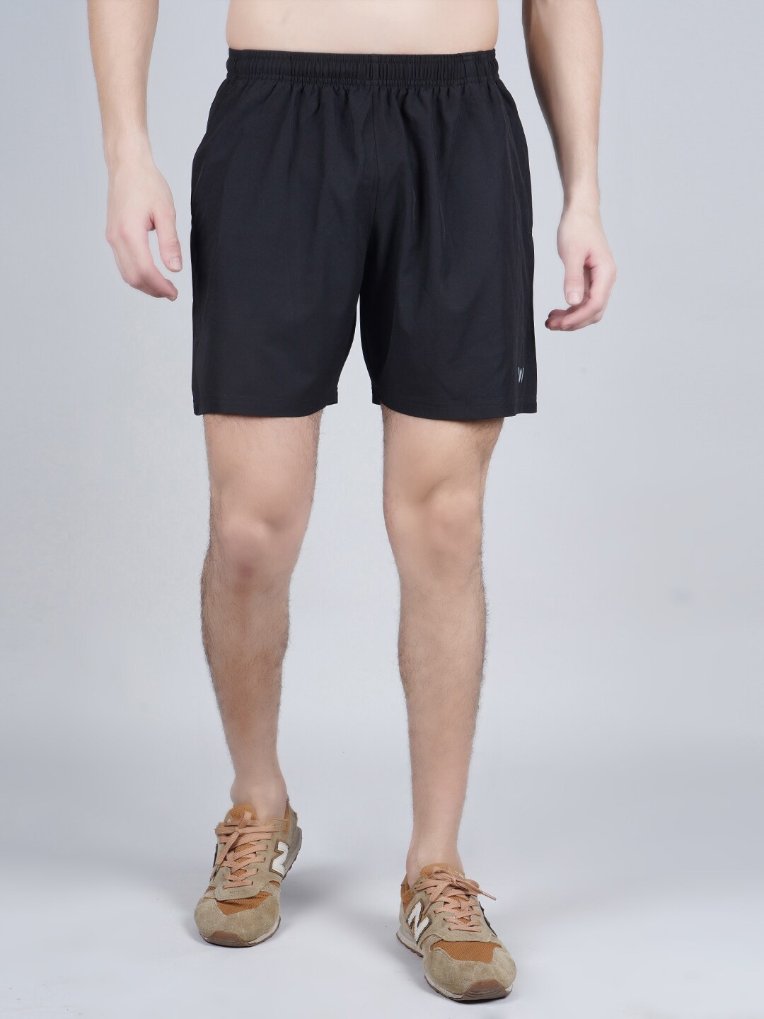 

NEVER LOSE Men Mid-Rise Dry-Fit Technology Sports Shorts, Black