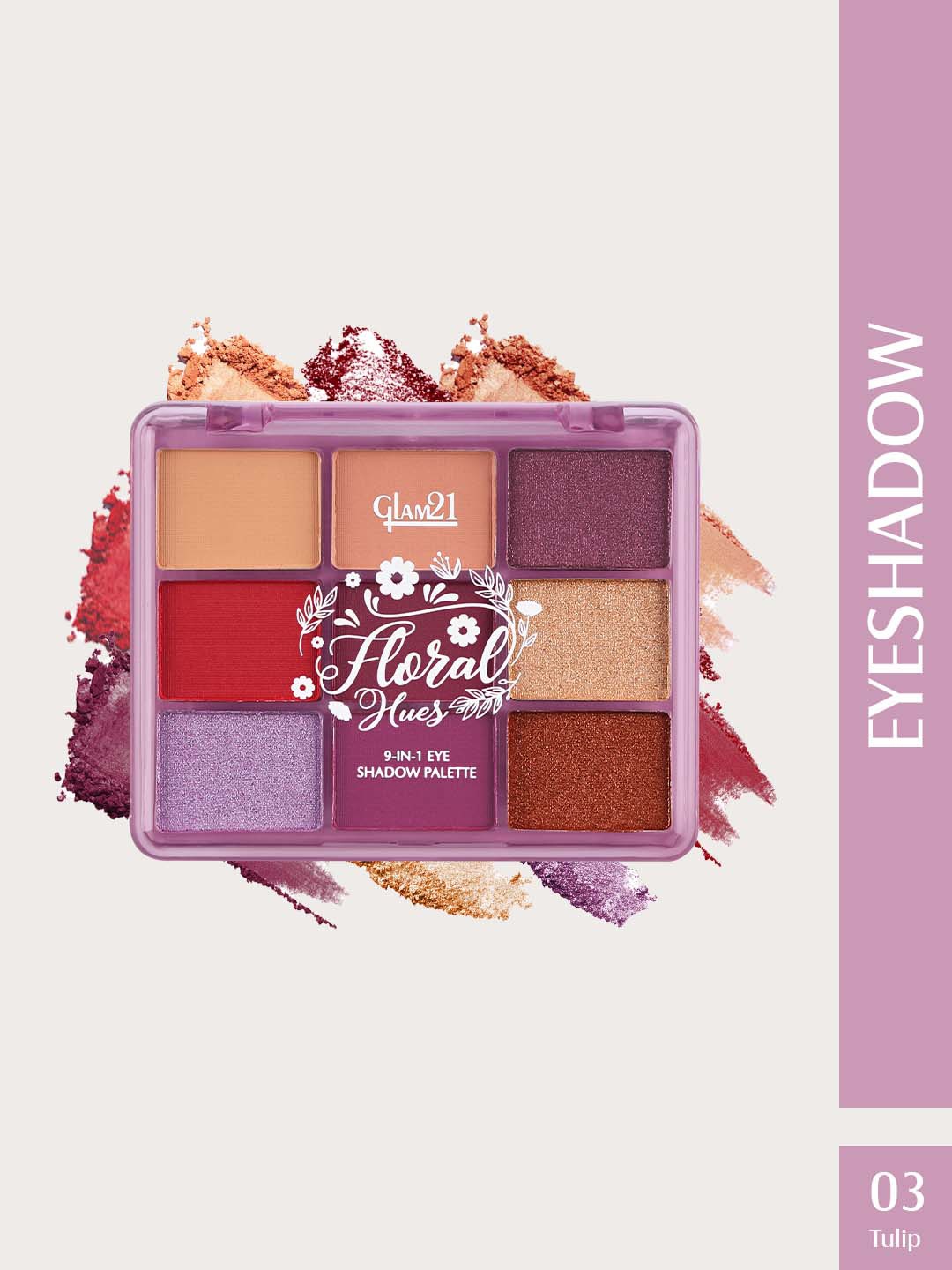 

GLAM21 Floral Hues Eyeshadow Palette - 7.2g - Tulip - 03, Orange