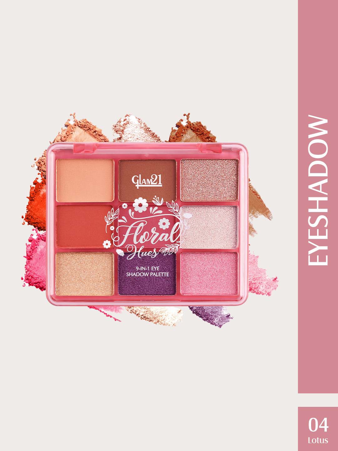 

GLAM21 Floral Hues Eyeshadow Palette - 7.2g - Lotus 04, Pink
