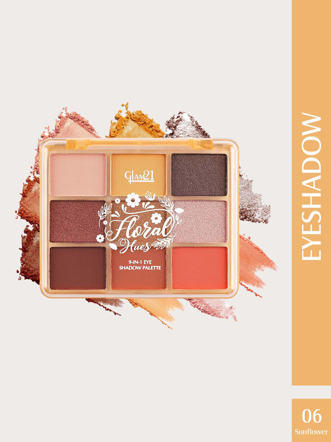 

GLAM21 Floral Hues Eyeshadow Palette - 7.2g - Sunflower 06, Yellow