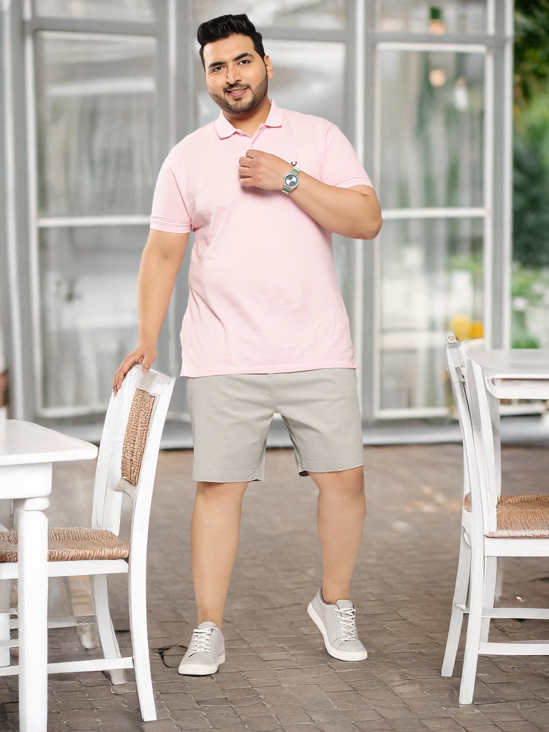 

Sztori Men Plus Size Regular Shorts, Grey
