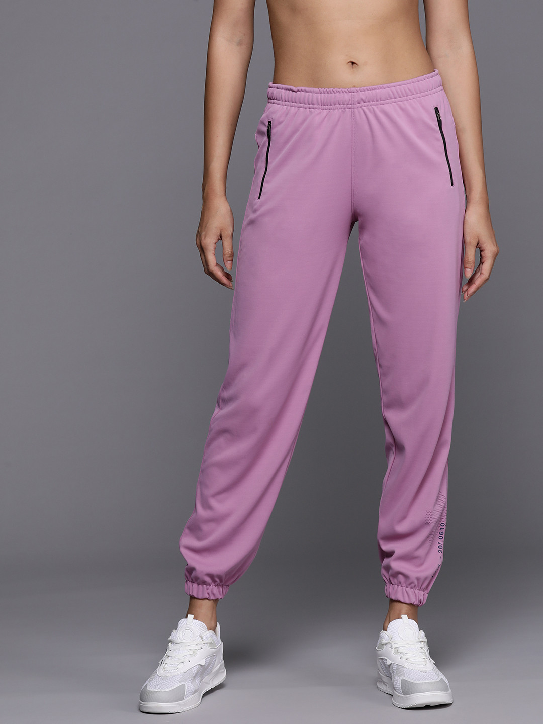 

HRX by Hrithik Roshan Women Printed Slim Fit Joggers, Pink