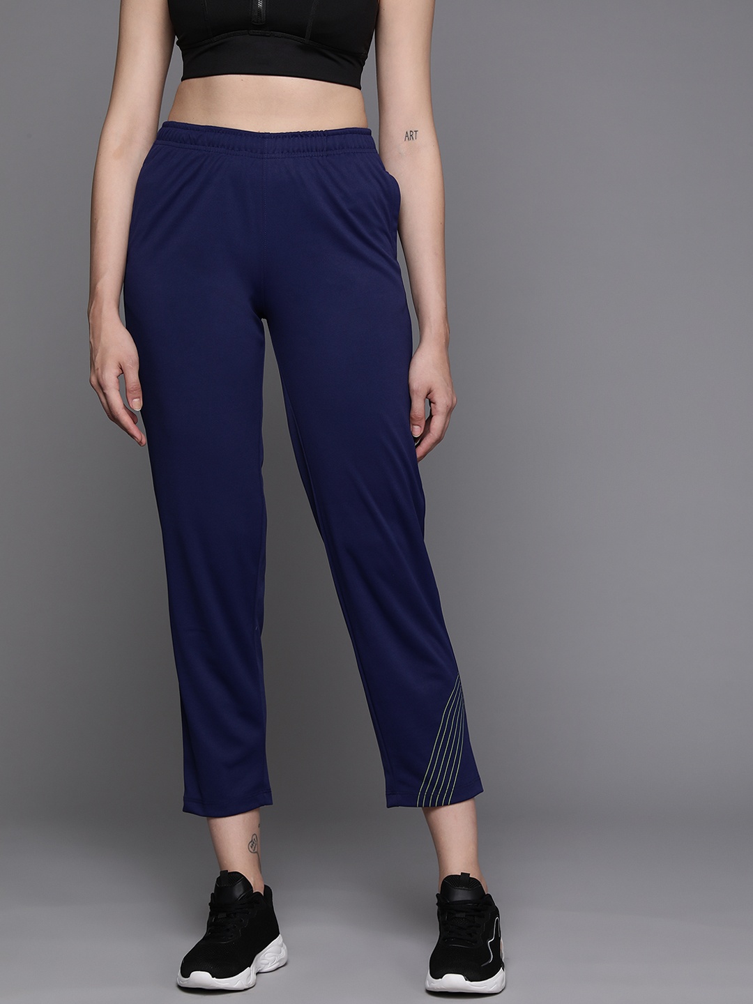 

HRX by Hrithik Roshan Women Rapid-Dry Running Track Pants, Navy blue