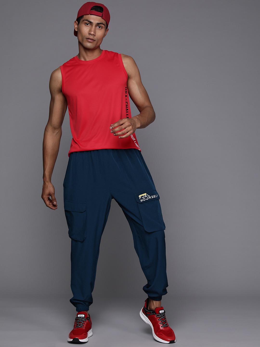 

HRX by Hrithik Roshan Men Training Rapid-Dry Joggers, Navy blue