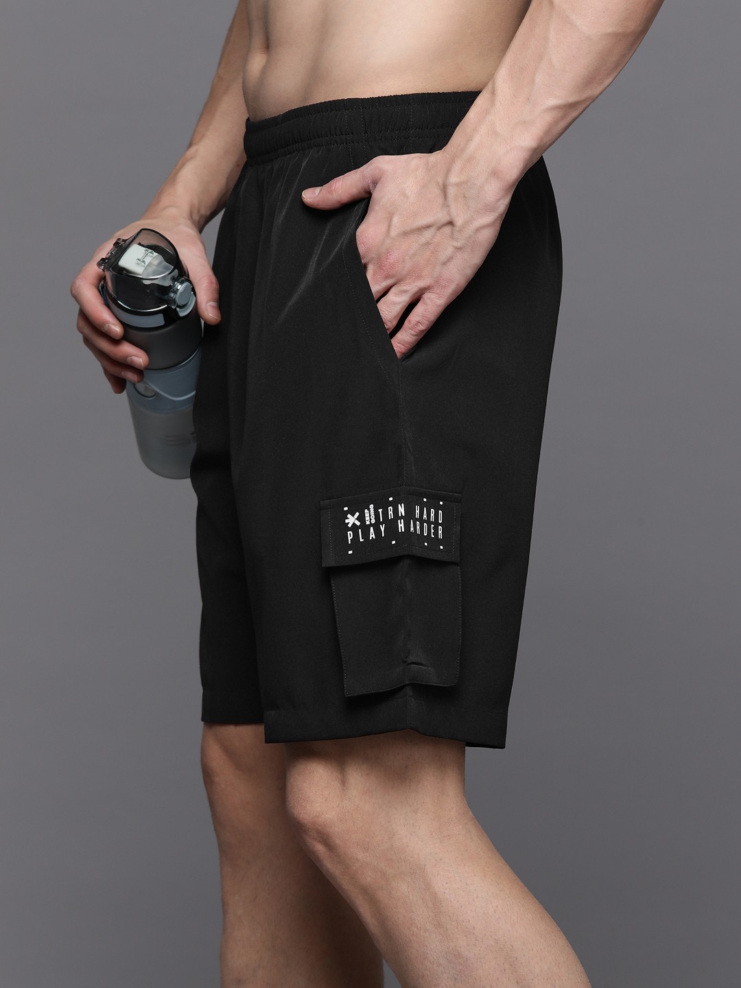 

HRX by Hrithik Roshan Men Rapid-Dry Training Shorts, Black