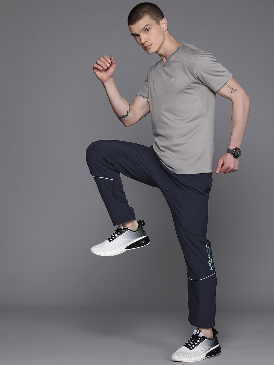 

HRX by Hrithik Roshan Men Rapid-Dry Running Track Pants, Navy blue