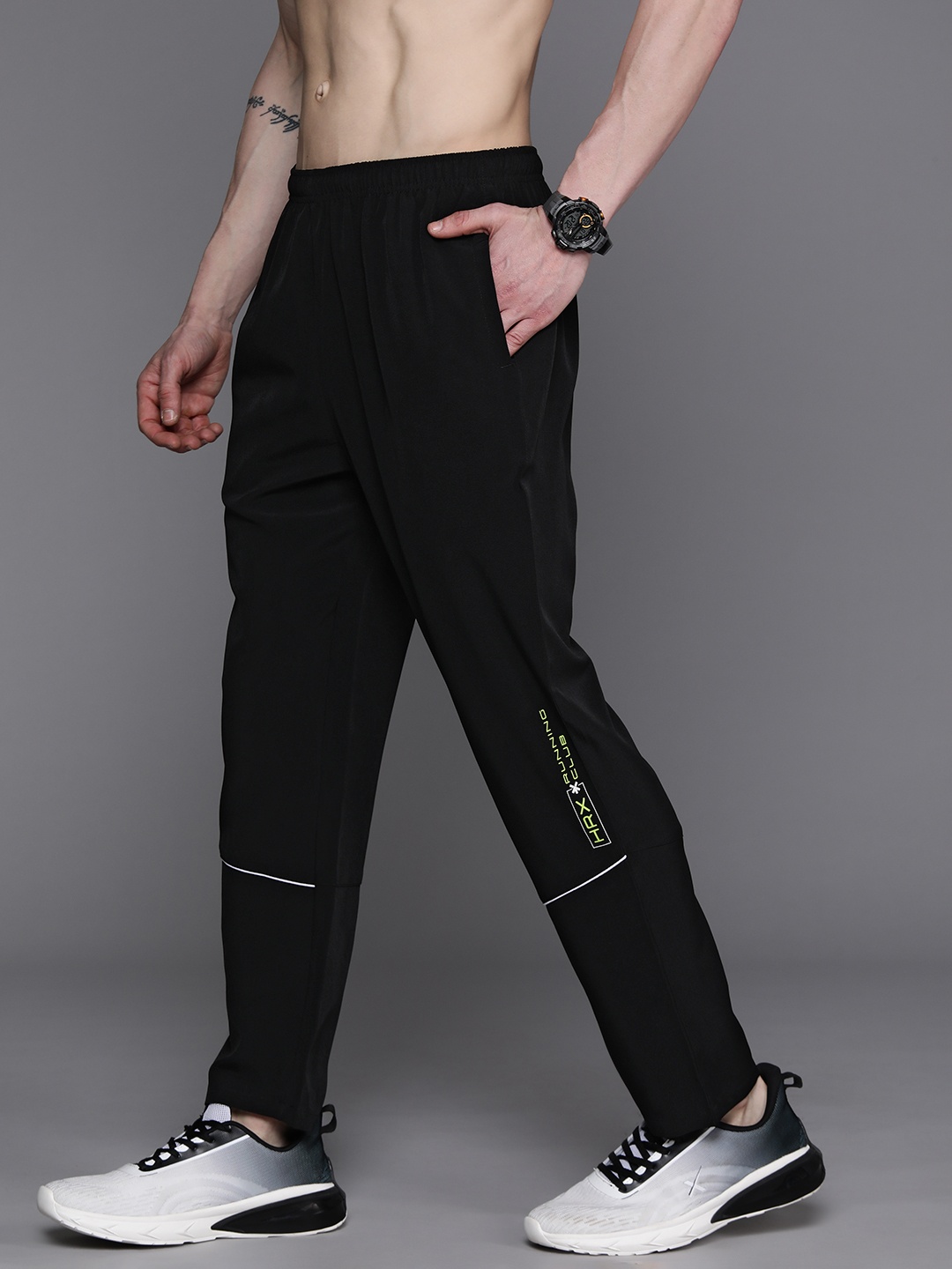

HRX by Hrithik Roshan Men Rapid-Dry Running Track Pants, Black