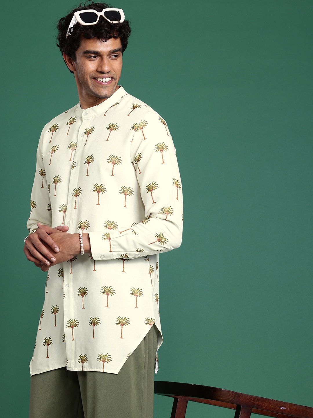 

Sangria Printed Floral Kurta, Cream