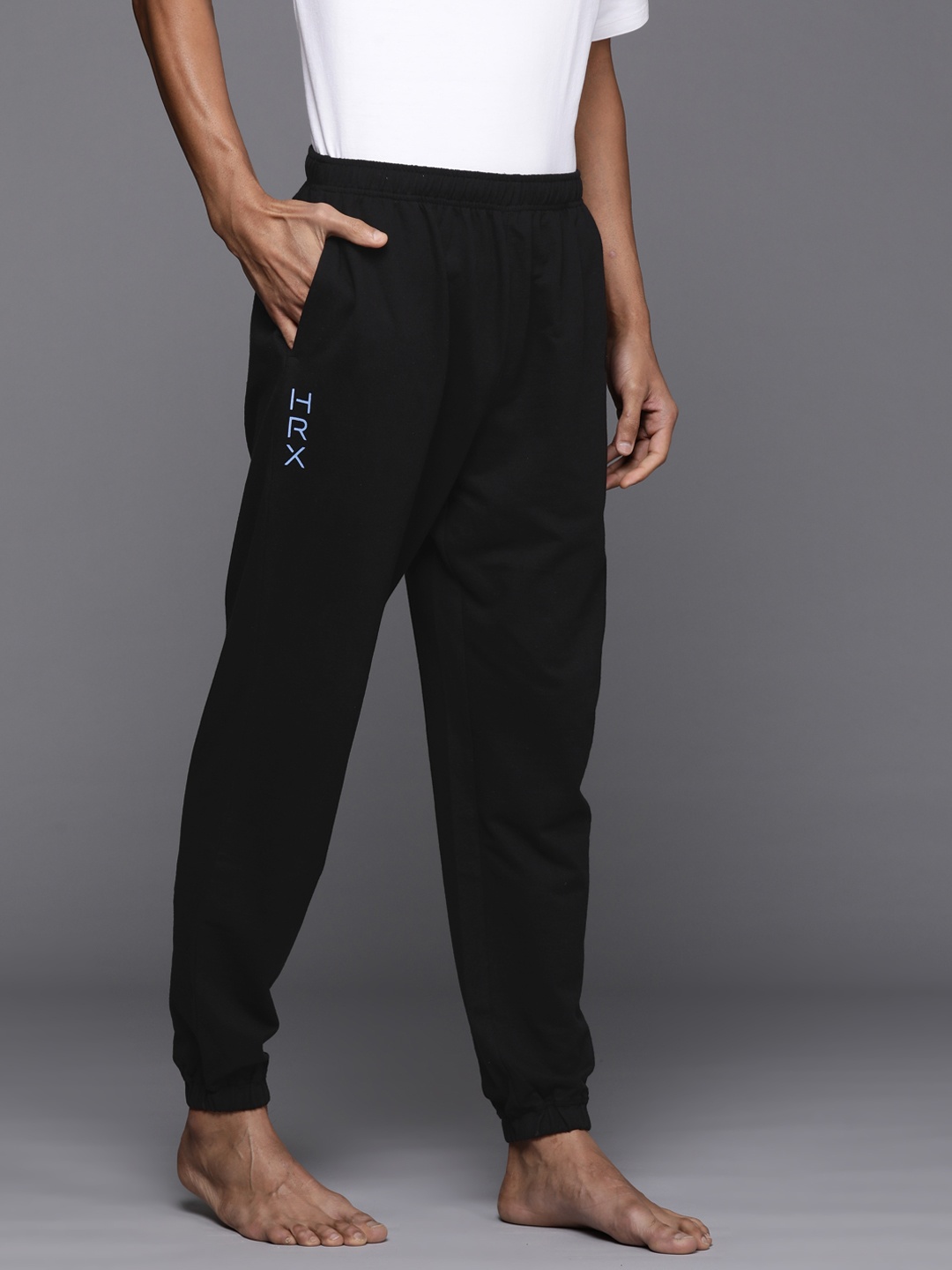 

HRX by Hrithik Roshan Men Pure Cotton Relax Fit Yoga Joggers, Black