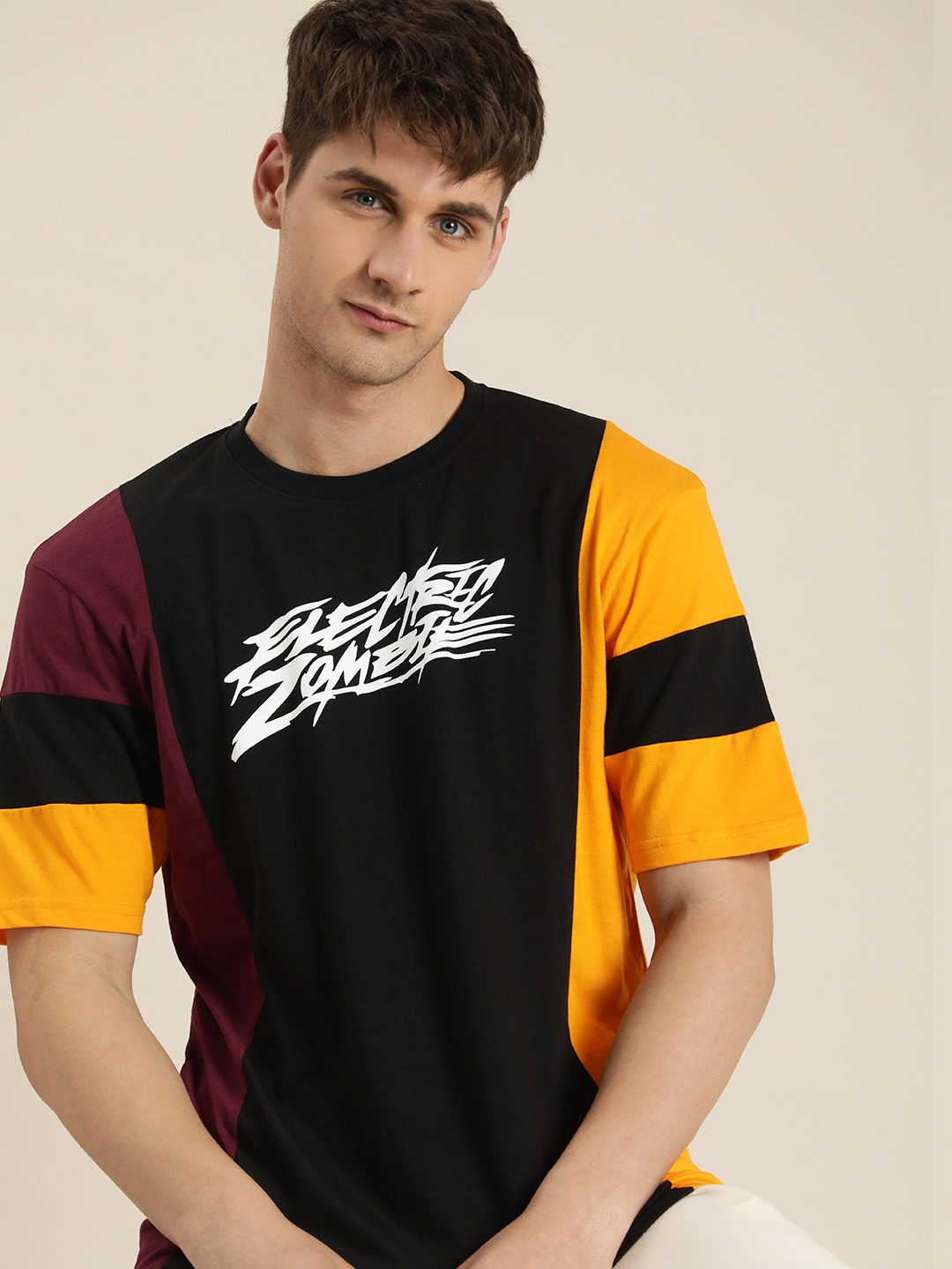 

HERE&NOW Colourblocked T-shirt, Black