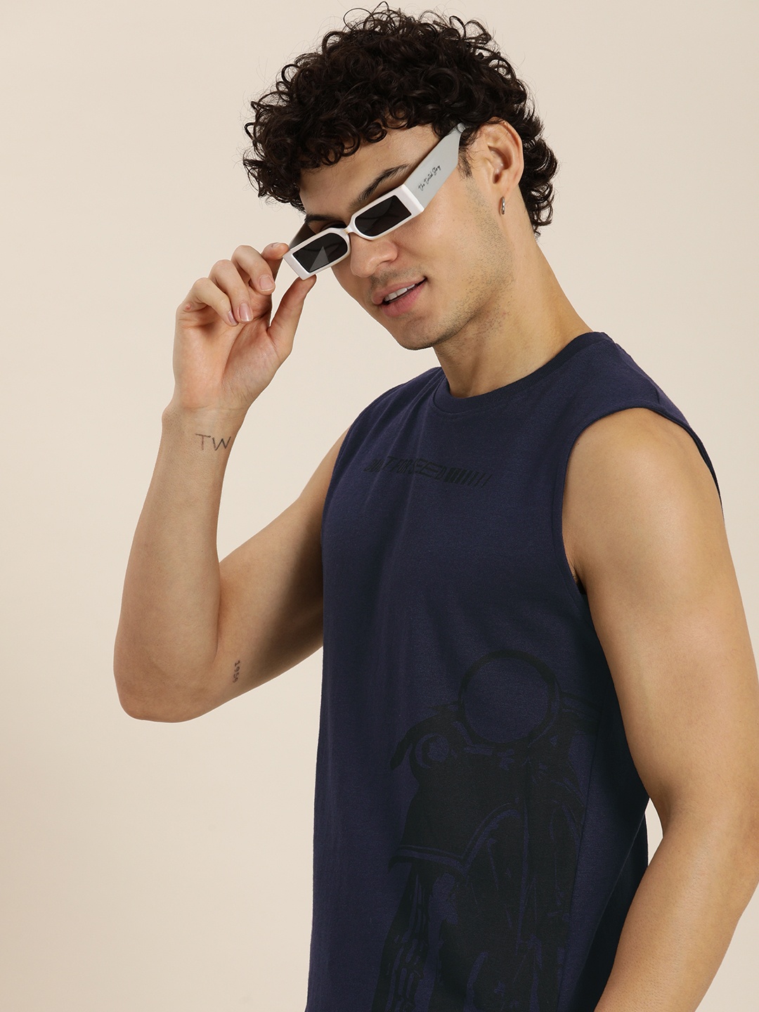 

HERE&NOW Graphic Printed T-shirt, Navy blue