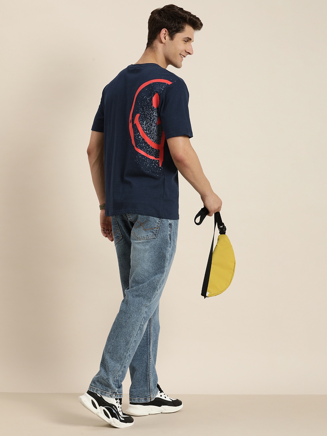 

HERE&NOW Graphic Printed Casual T-shirt, Navy blue