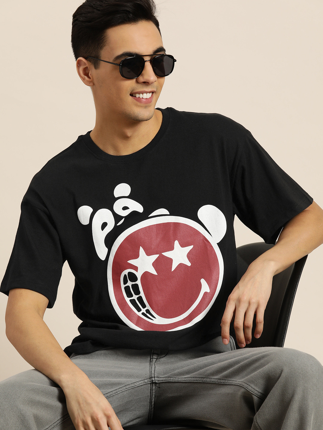 

HERE&NOW Printed T-shirt, Black