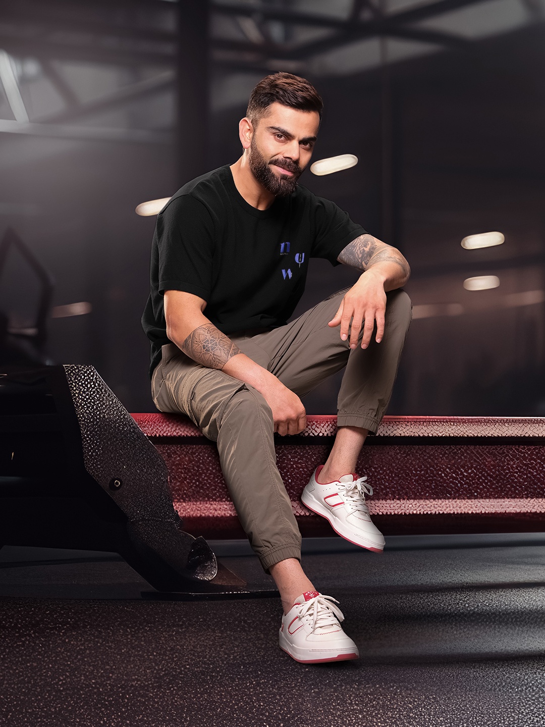 

WROGN Men Printed Pure Cotton T-shirt, Black