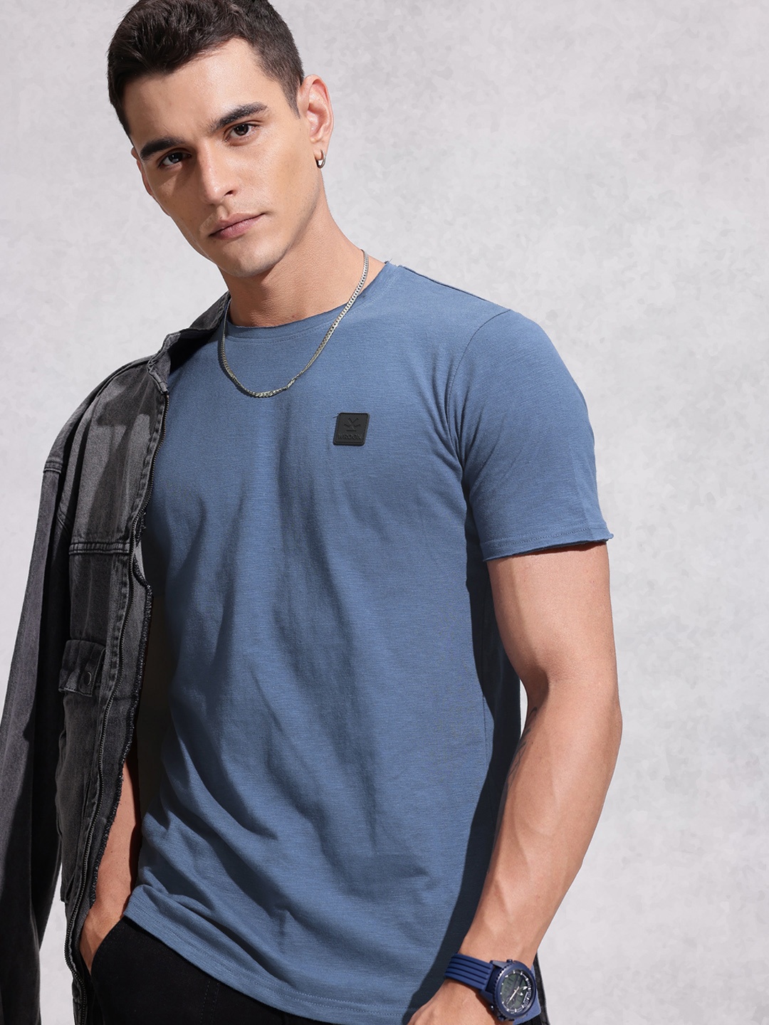 

WROGN Pure Cotton T-shirt, Blue