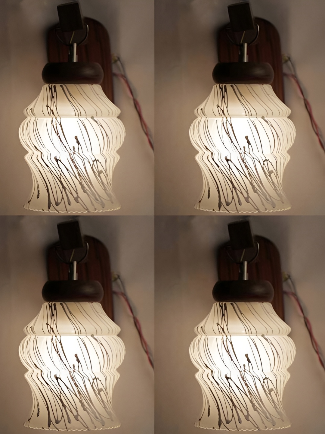 

Afast White 4 Pieces Glass Wall Lamps