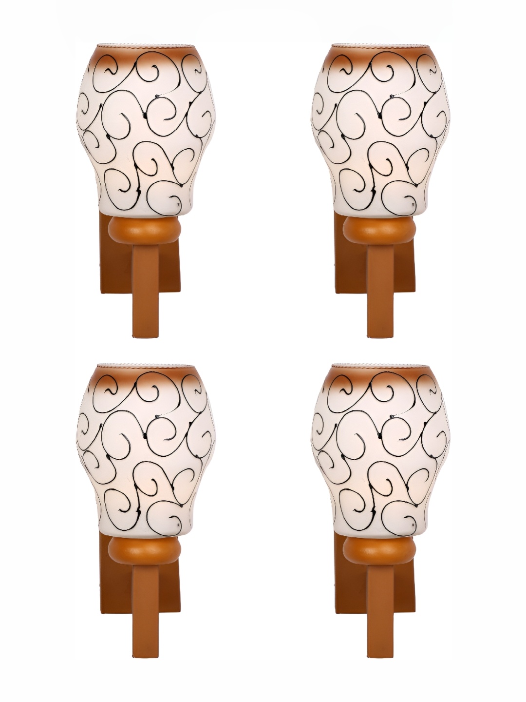 

Afast Beige & Brown 4 Pieces Printed Abstract Shaped Glass Wall Lamps