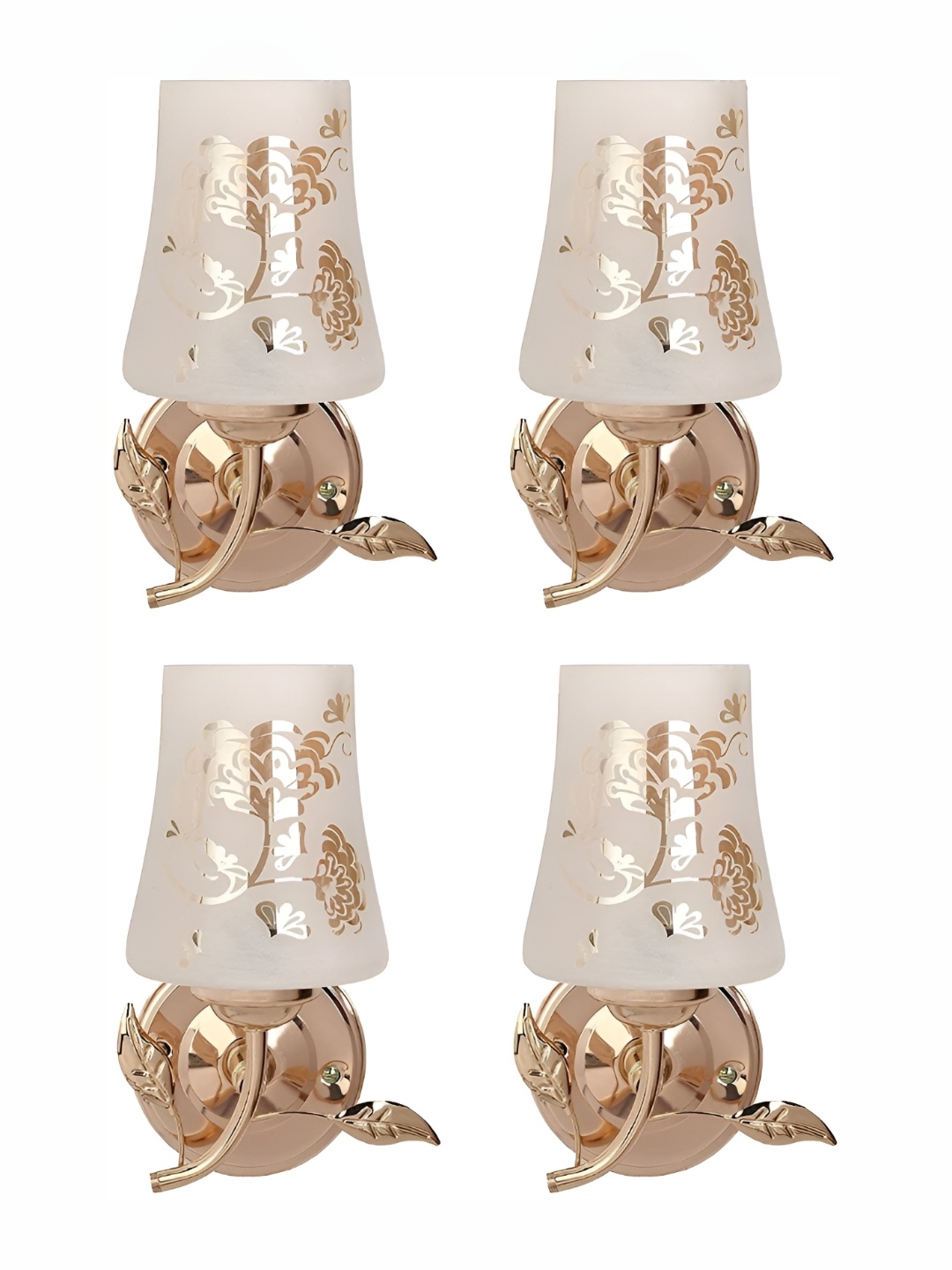 

Afast Gold Toned & Grey 4 Pieces Printed Abstract Shaped Glass Wall Lamps