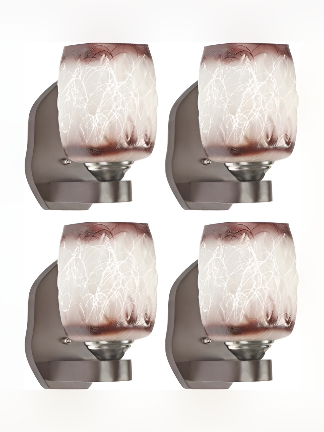 

Afast Brown & Grey 4 Pieces Printed Abstract Shaped Glass Wall Lamps
