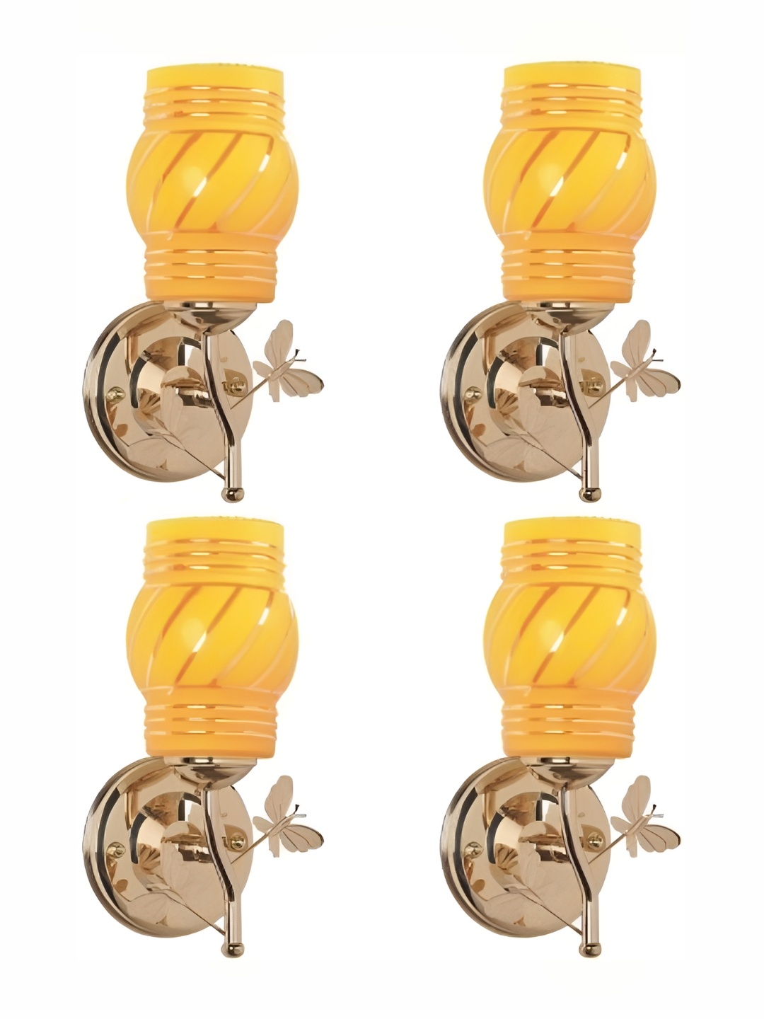 

Afast Yellow 4 Pcs Glass Textured Wall Lamps