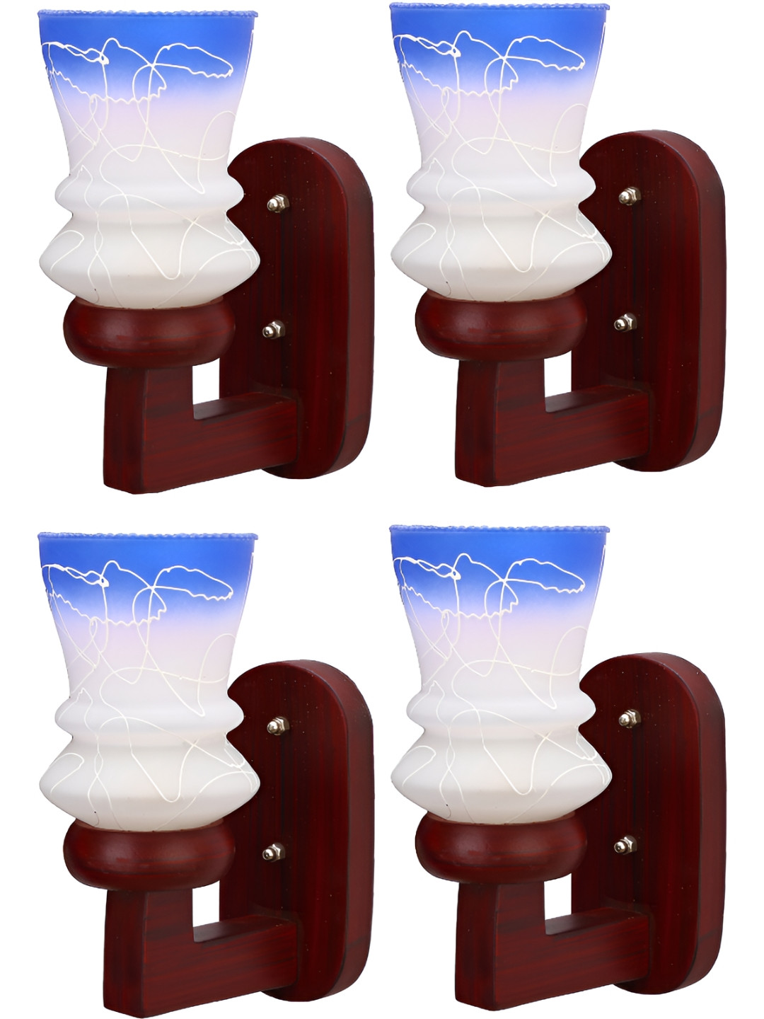 

Afast White & Blue 4 Pieces Bell Shaped Glass Wall Lamps