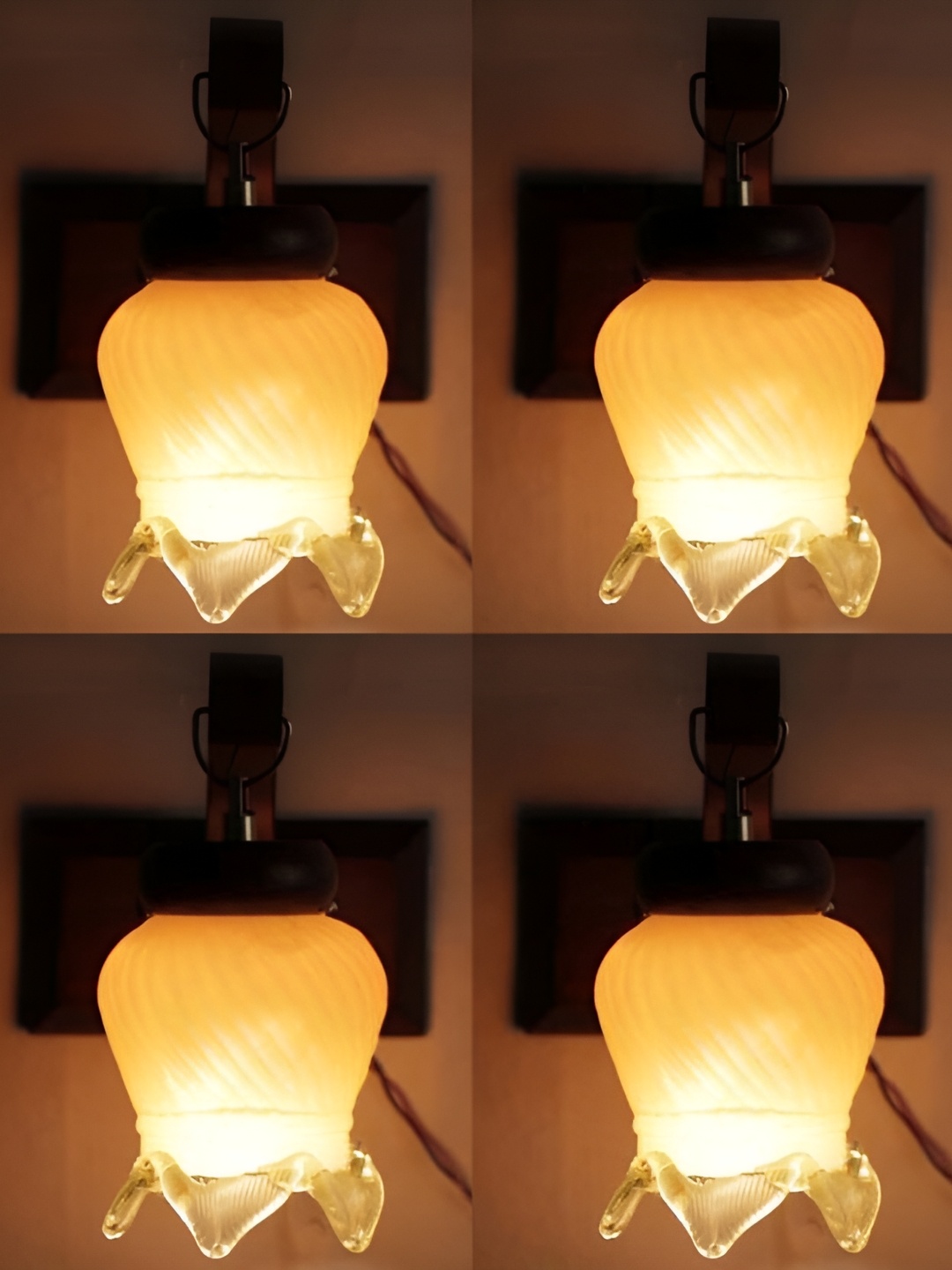 

Afast Yellow 4 Pieces Abstract Shaped Glass Wall Lamps