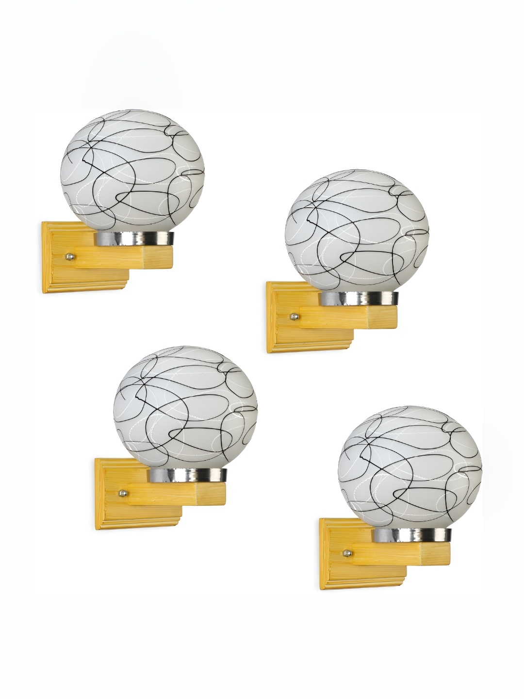 

Afast White 4 Pieces Spherical Shaped Glass Wall Lamps