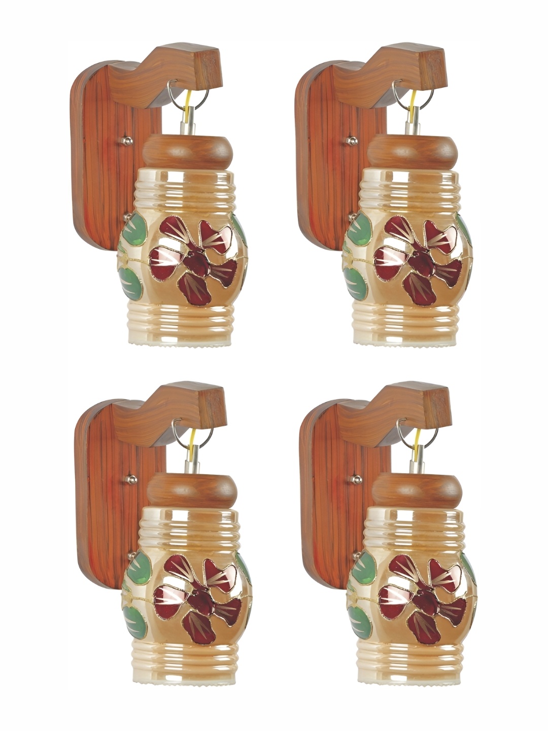

Afast Beige & Red 4 Pieces Cylindrical Shaped Glass Wall Lamps