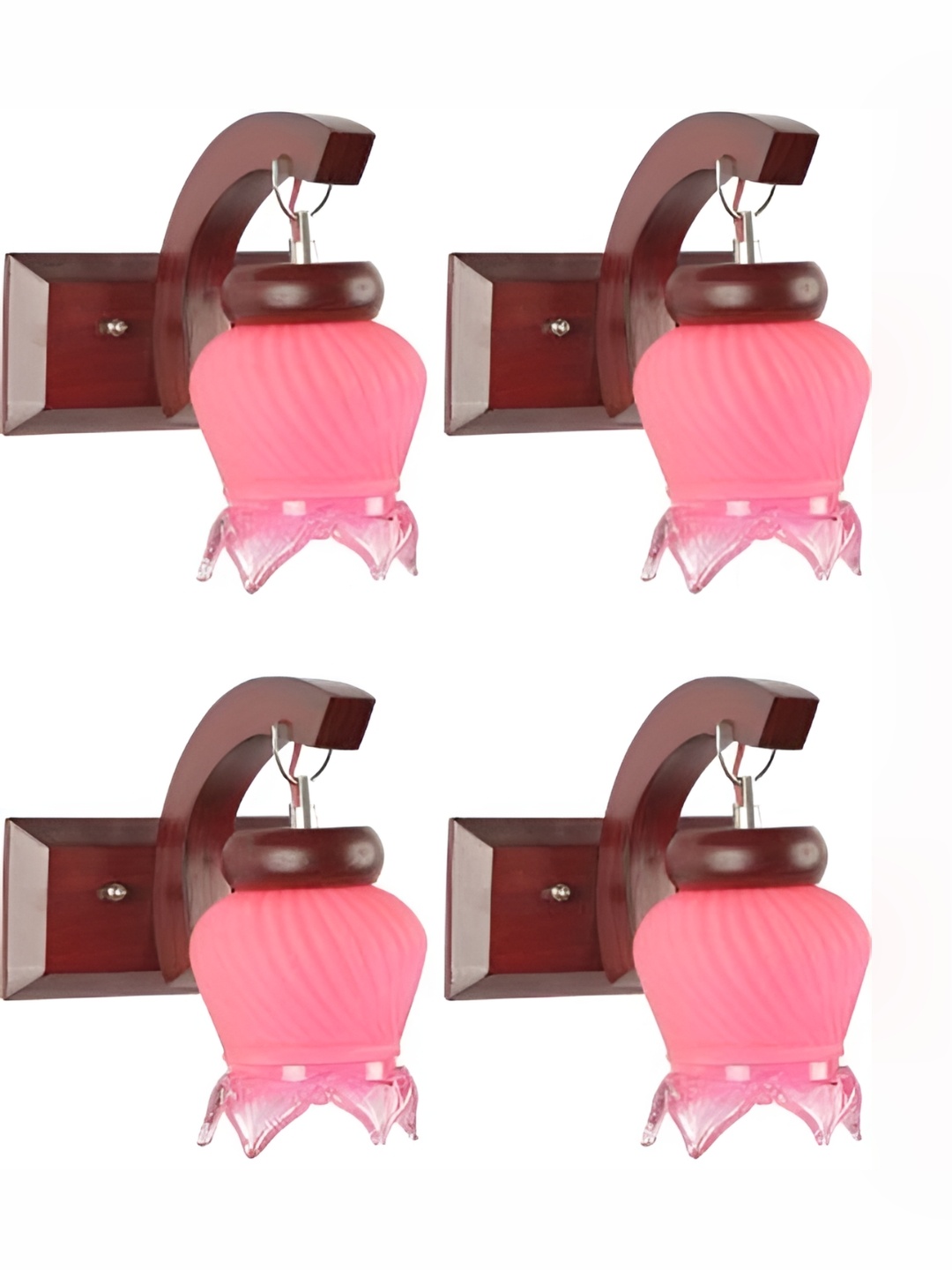 

Afast Pink & Brown 4 Pieces Textured Contemporary Glass Wall Lamps