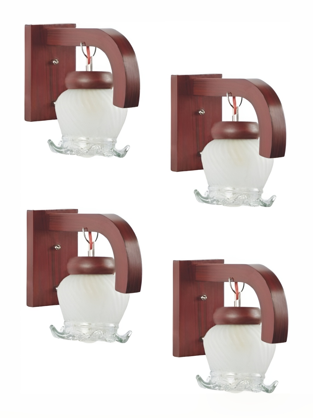 

Afast White & Brown 4 Pieces Textured Contemporary Glass Wall Lamps