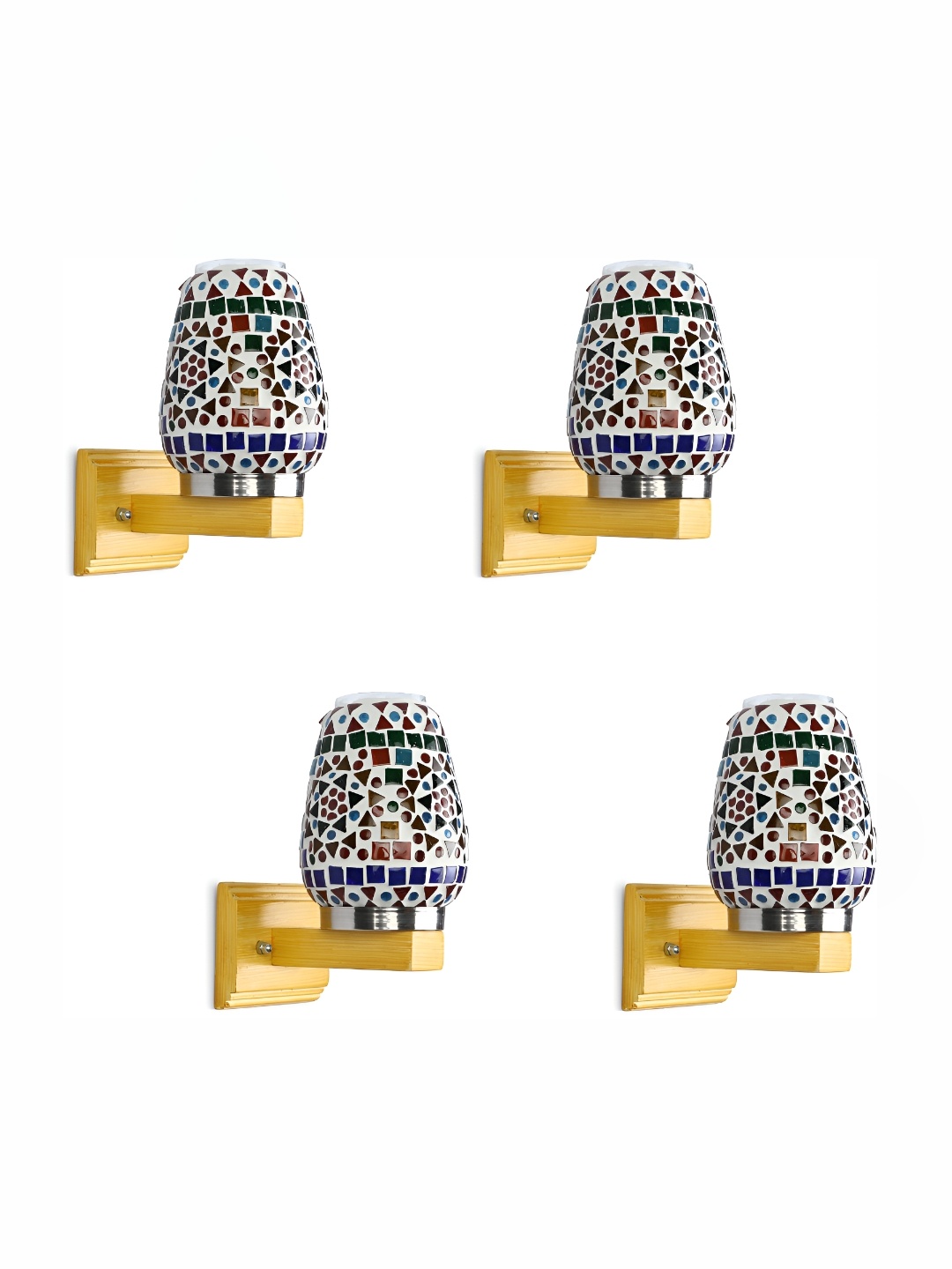 

Afast White & Green 4 Pieces Textured Contemporary Glass Wall Lamps
