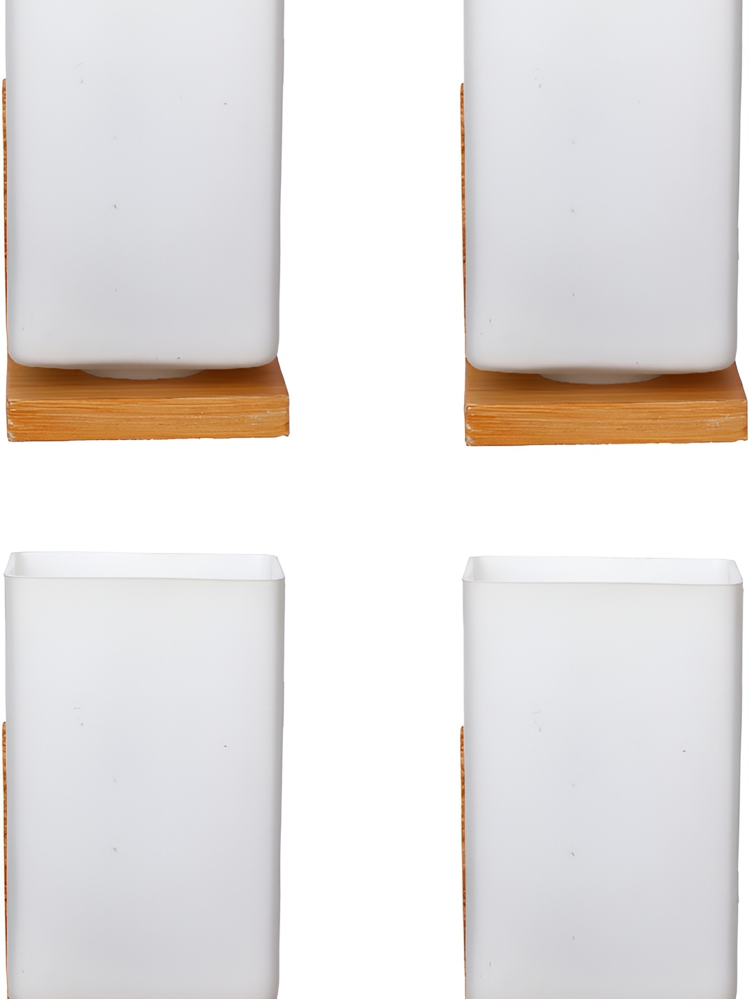 

Afast White & Brown 4 Pieces Rectangle Shaped Glass Wall Lamp