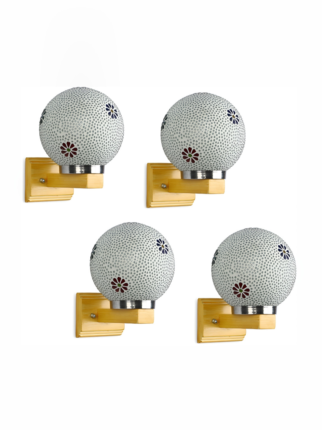 

Afast White & Green 4 Pieces Printed Spherical Shaped Glass Wall Lamp