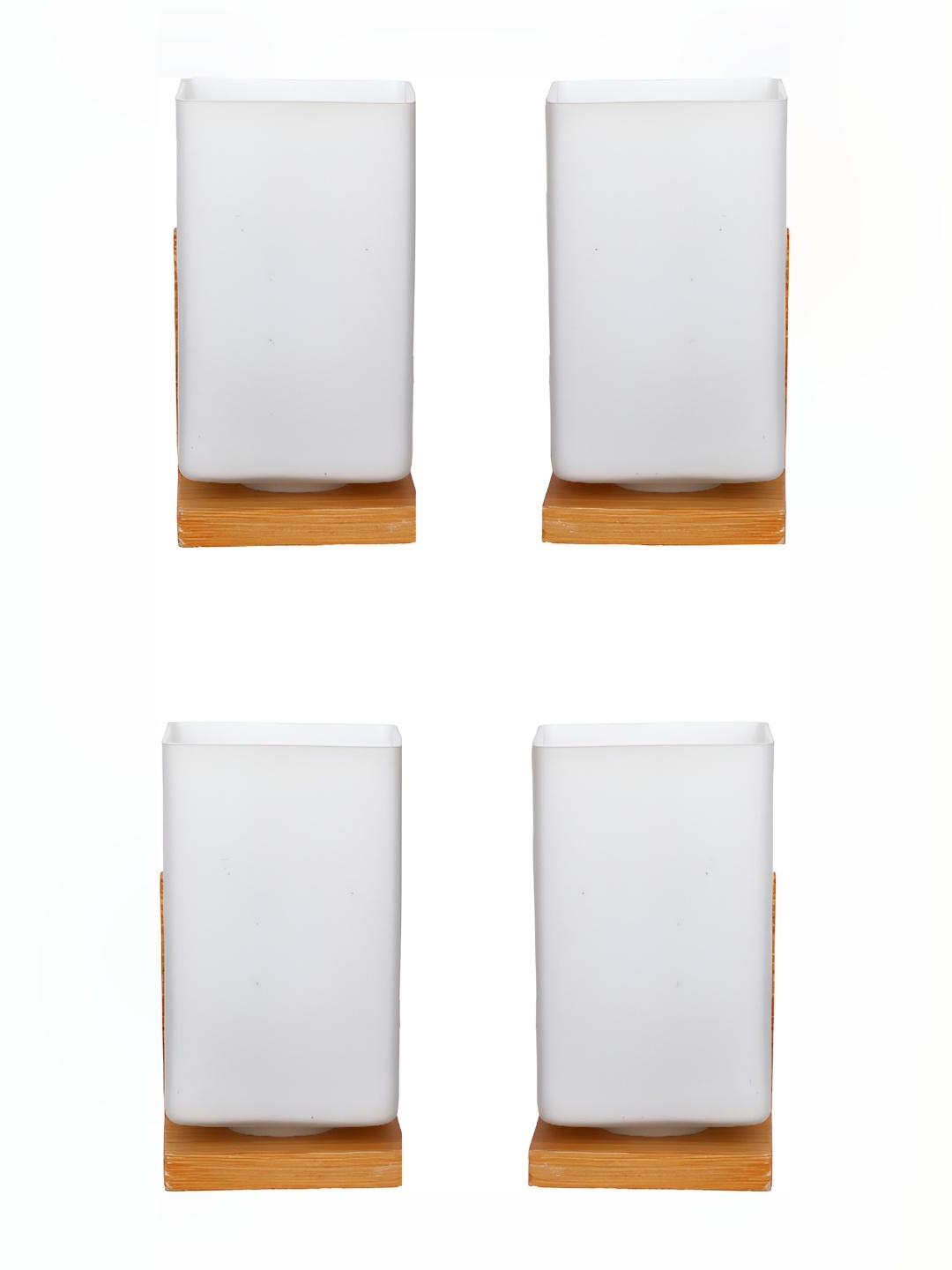 

Afast White & Brown 4 Pieces Rectangle Shaped Glass Wall Lamp