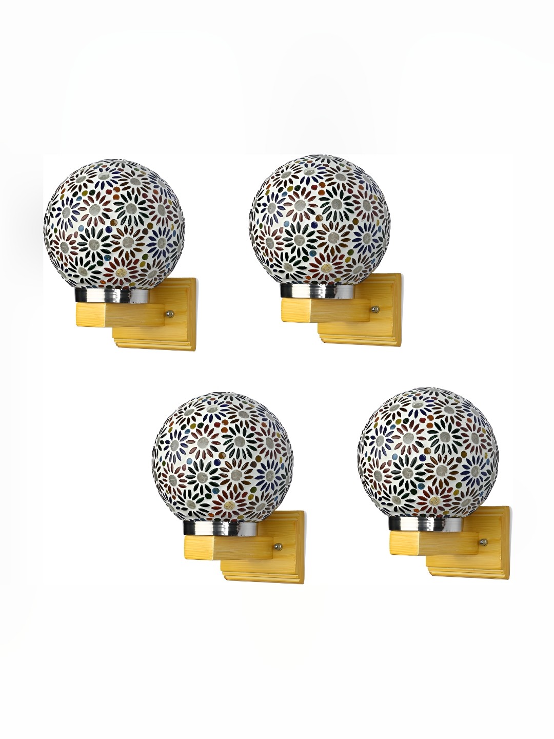 

Afast White & Blue 4 Pieces Printed Spherical Shaped Glass Wall Lamp