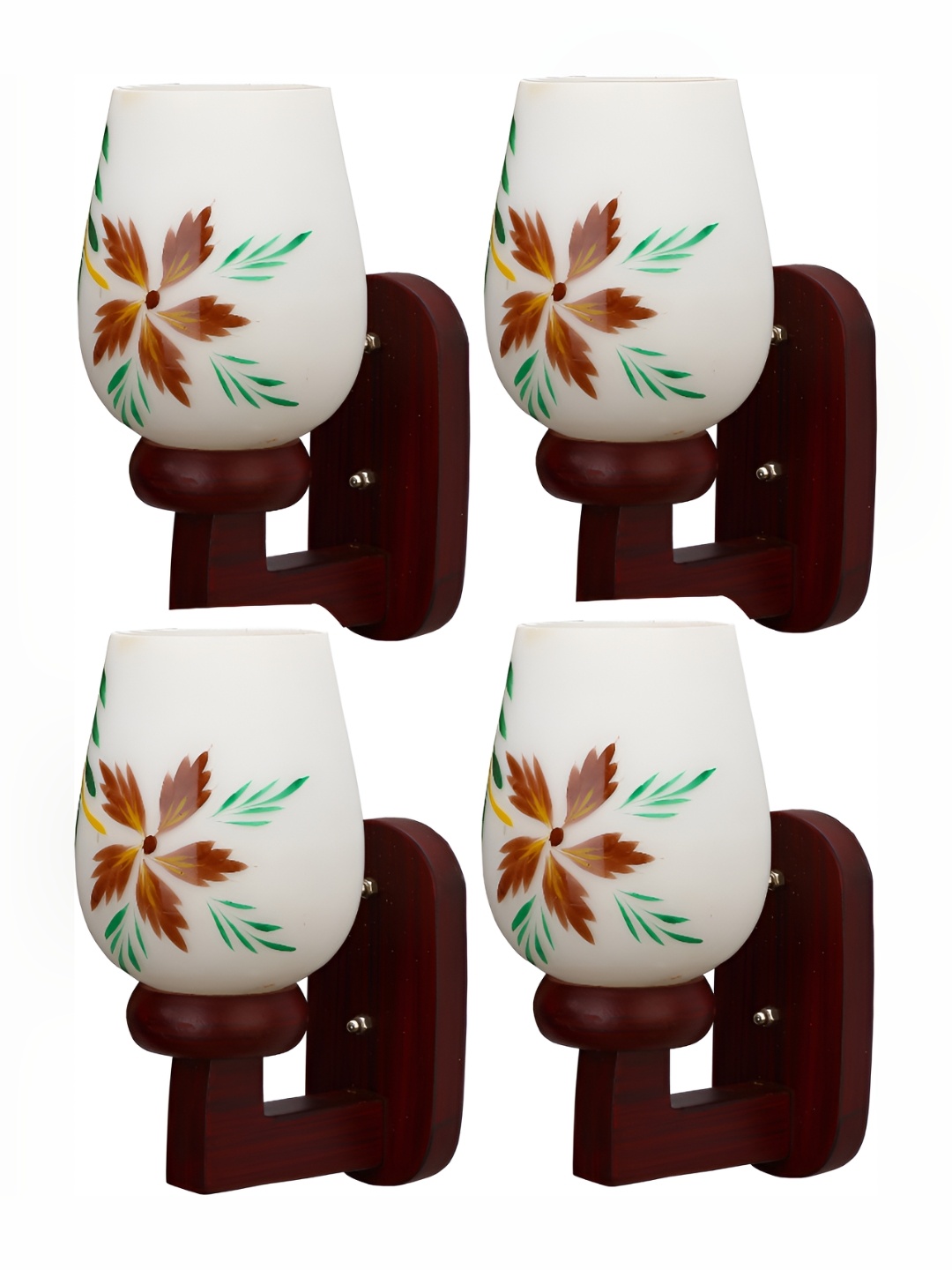 

Afast White & Green 4 Pieces Printed Abstract Shaped Glass Wall Lamp