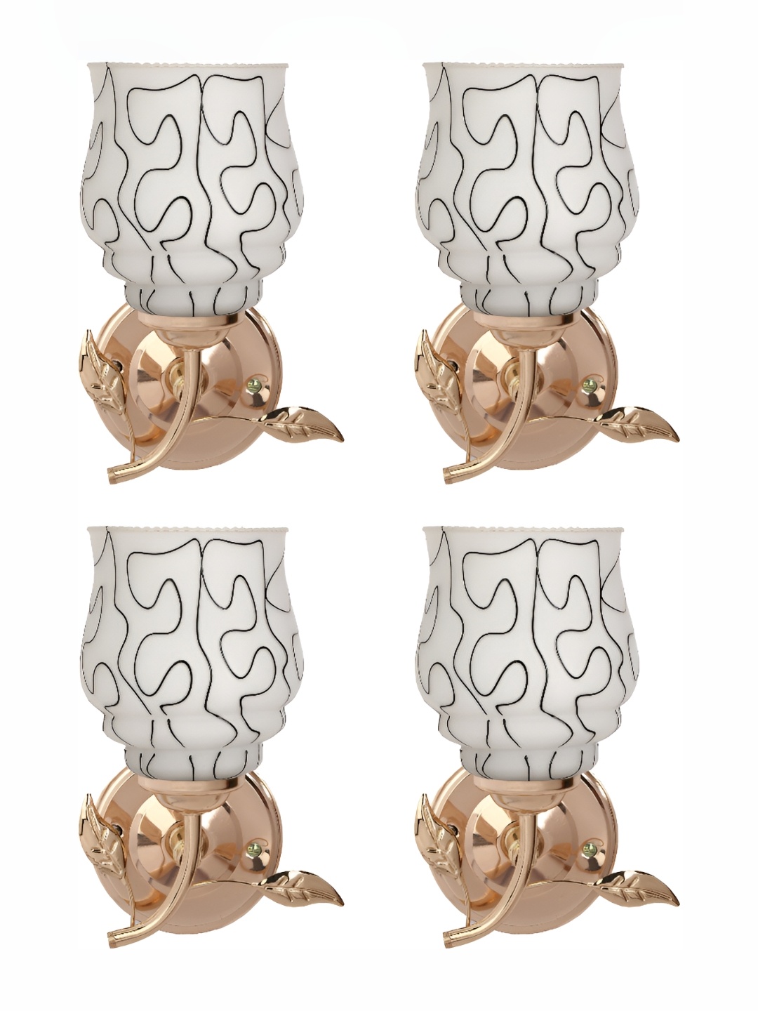 

Afast White 4 Pieces Printed Glass Wall Lamps