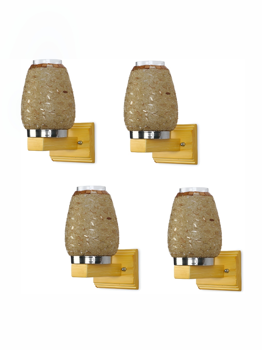 

Afast Gold Toned 4 Pieces Textured Glass Wall Lamps