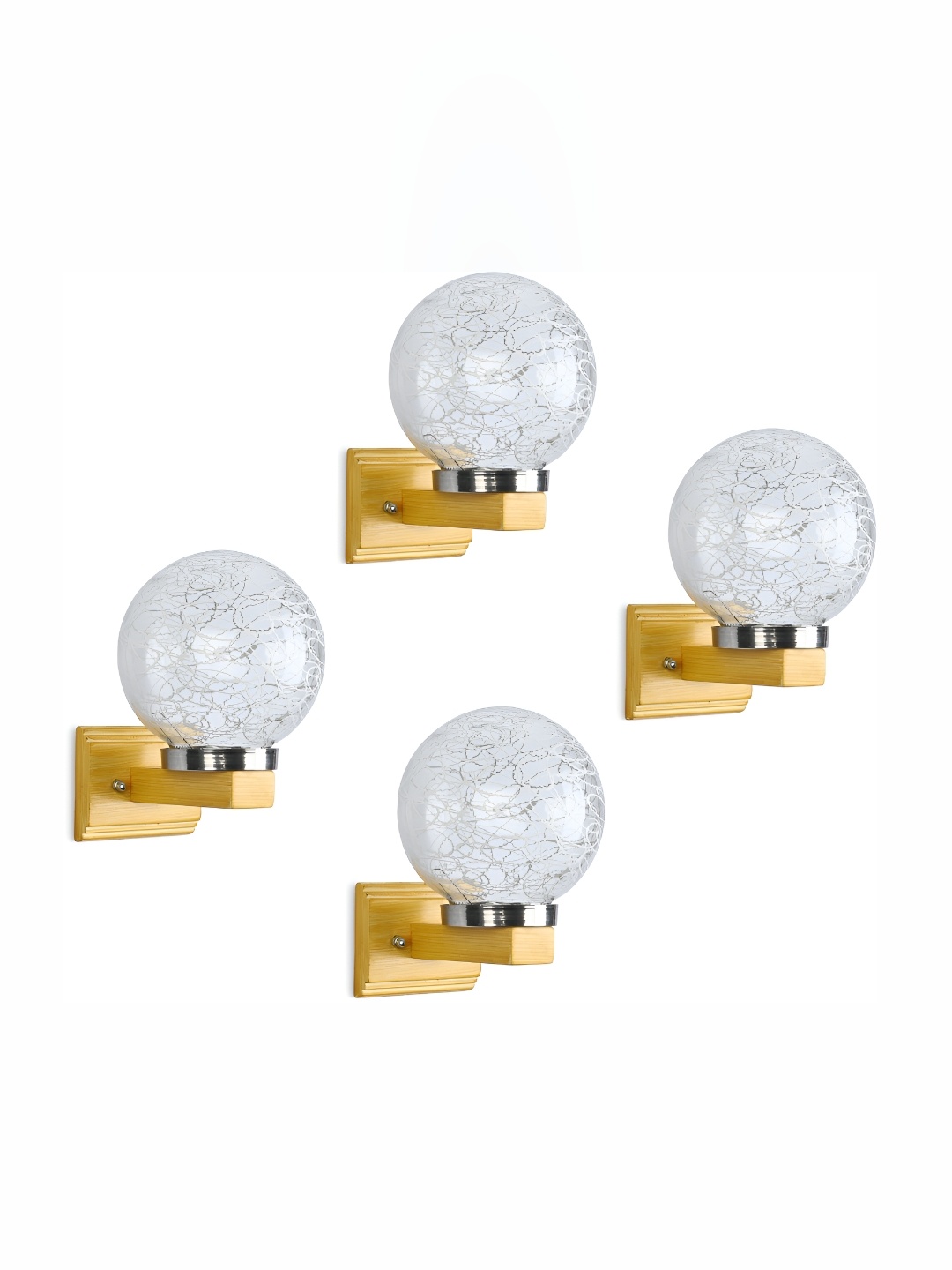 

Afast Transparent 4 Pieces Printed Glass Wall Lamps