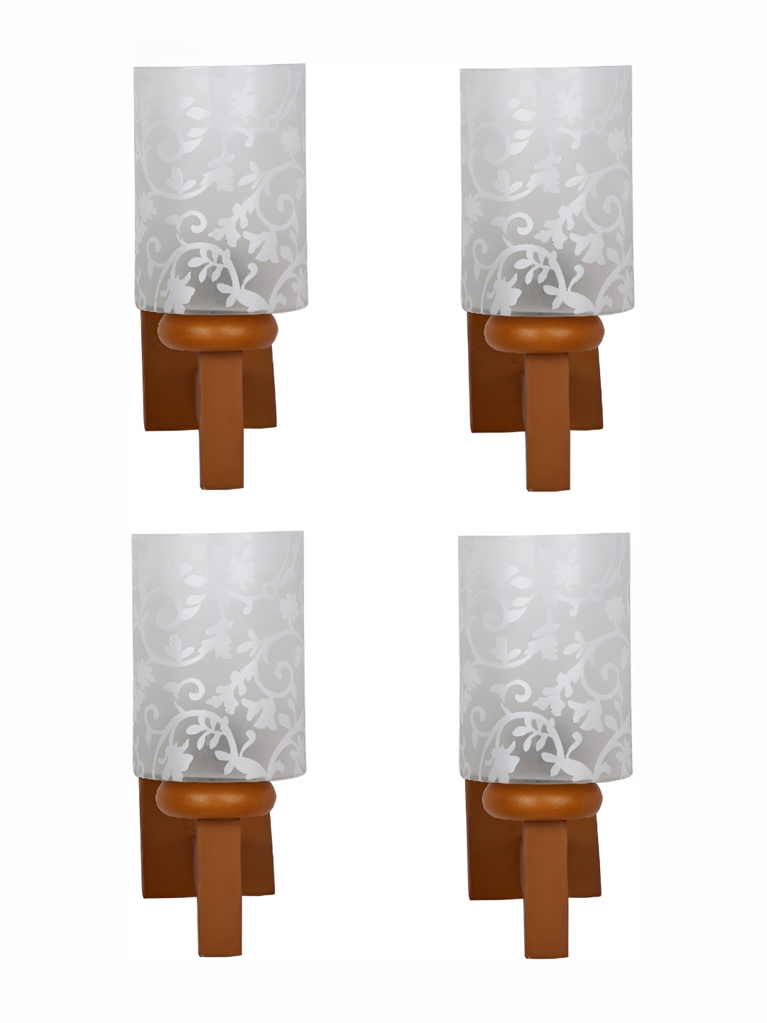 

Afast White 4 Pieces Printed Glass Wall Lamps