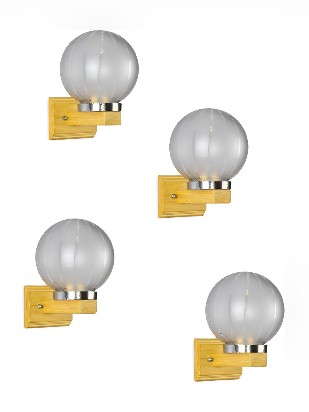 

Afast Silver-Toned 4 Pieces Glass Wall Lamp