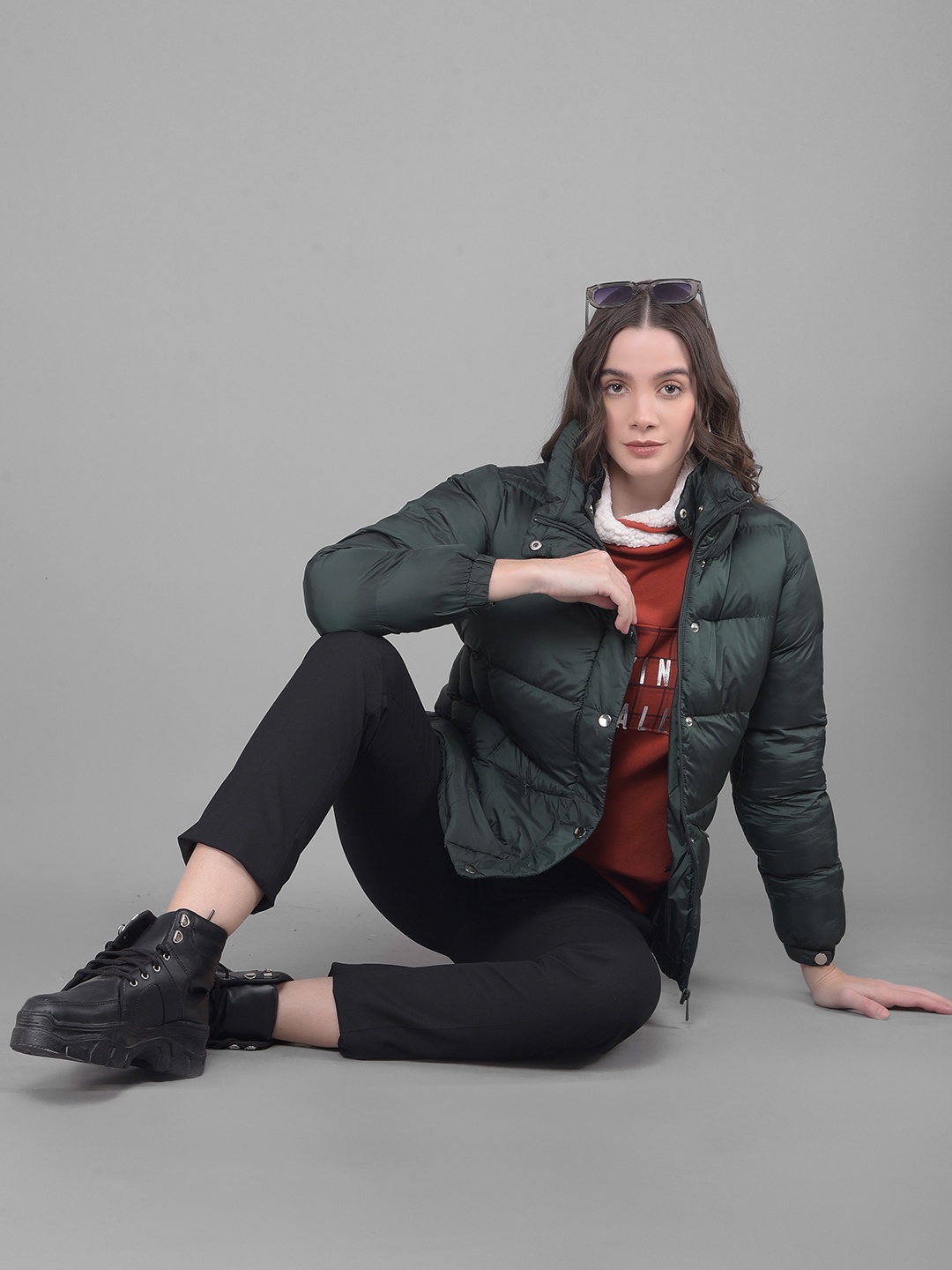 

Crimsoune Club Mock Collar Lightweight Puffer Jacket, Green