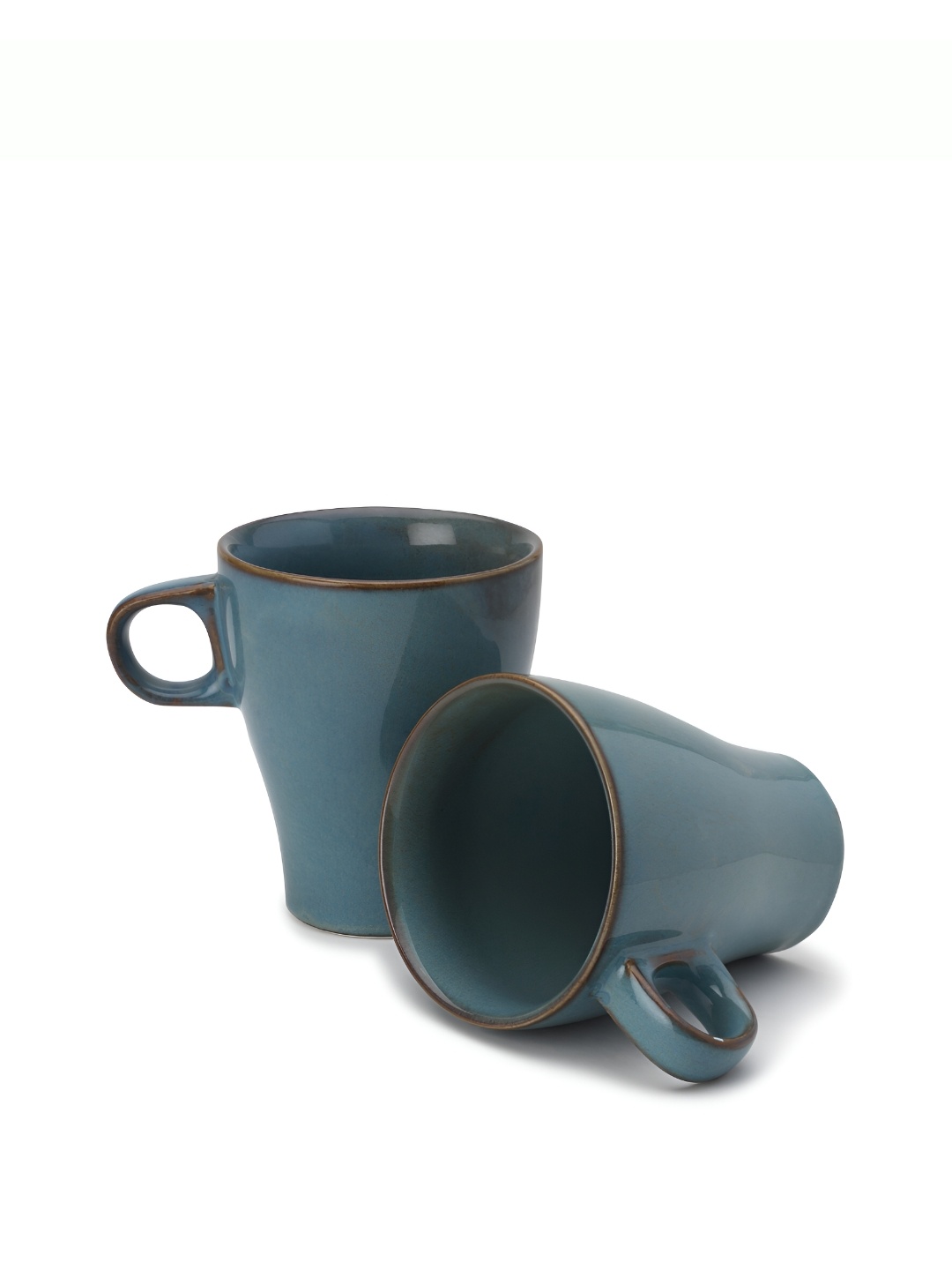

BODHI HOUSE Blue 2 Pieces Solid Glossy Coffee Mugs 300 ML