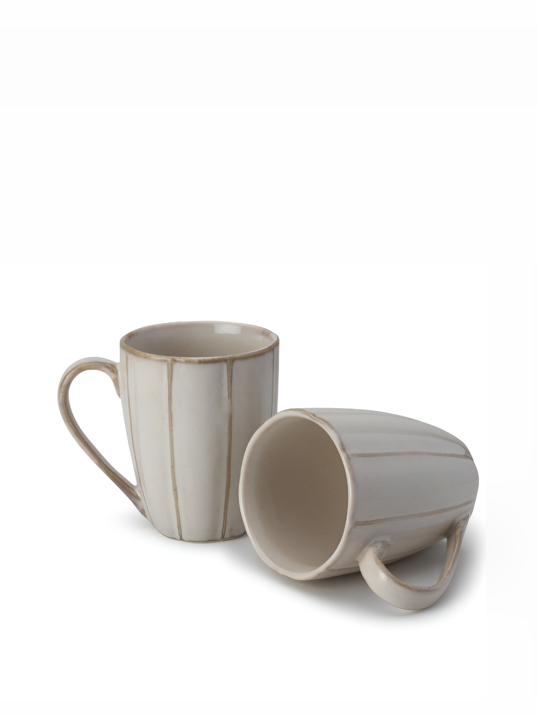 

BODHI HOUSE Off White 2 Pieces Porcelain Glossy Mugs