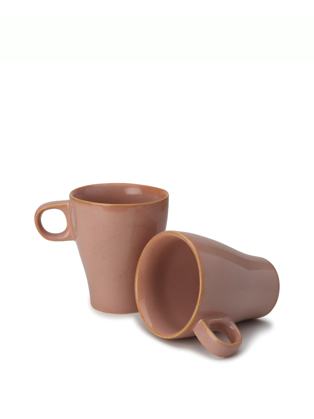 

BODHI HOUSE Pink 2 Pieces Solid Glossy Coffee Mugs 300 ML