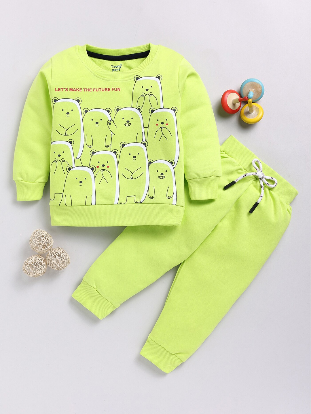 

Toonyport Kids Printed Sweatshirt With Joggers, Green