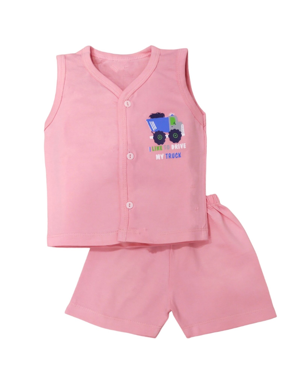 

BAESD Infants Printed V-Neck Pure Cotton Shirt with Shorts, Pink