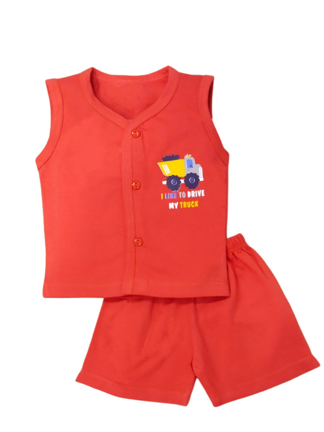 

BAESD Infants Printed V-Neck Pure Cotton Shirt with Shorts, Red